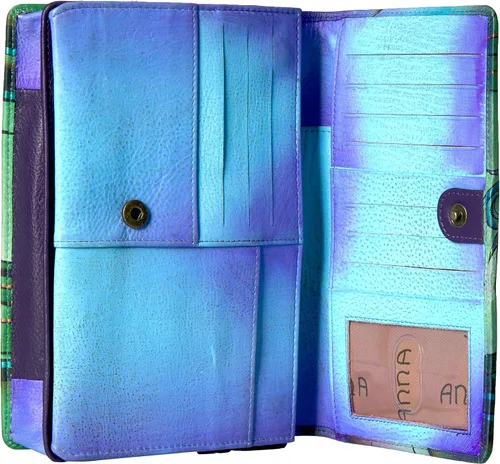 Vista 5 de Anna by Anuschka Womens Hand-Painted Genuine Leather Organizer Wallet On a String