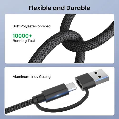 Vista 5 de Basesailor Cable de carga para iPad mini 7ª de 3.3 pies, iPad Pro 10ª Air 4 5ª generación, cable de carga rápida de 60 W con convertidor