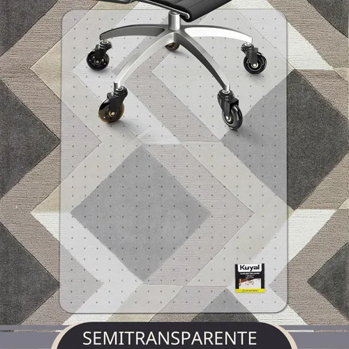 Vista 6 de Alfombrilla para Silla de Oficina Kuyal para Alfombra, 32x48 Transparente de Alta Resistencia, Protector Bajo Escritorio para Pisos Alfombrados