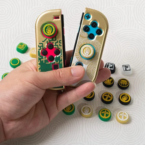 Vista 4 de Tapa de agarre para pulgar compatible con Switch OLEDNSLite Joy-con Controller Funda de silicona suave de Tears of The Kingdom Theme (ZD-A)