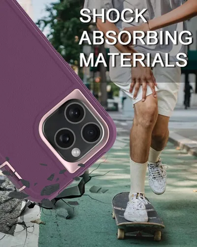 Vista 7 de Funda para iPhone 15 Pro con protector de pantalla de vidrio templado, protección contra caídas de 16 pies, con cubierta de puerto a prueba