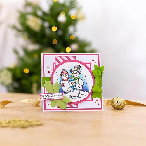 Vista 4 de Tres muñecos de nieve de invierno transparentes y juegos de troqueles para hacer tarjetas, plantillas cortadas para álbumes de recortes, álbum
