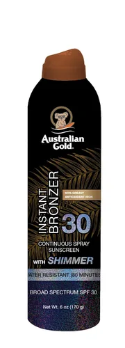 Vista 10 de Australian Gold - Protector solar en aerosol continuo con bronceador instantáneo SPF 15, brillo inmediato y secado rápido, amplio espectro