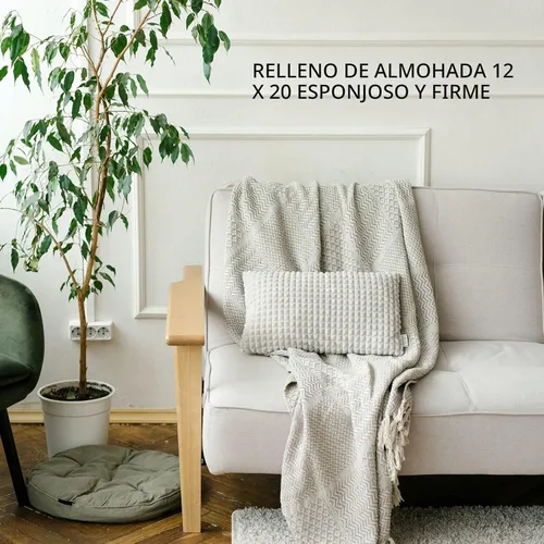 Vista 2 de Juego de 2 rellenos de almohada para exteriores, 12 x 20 pulgadas, impermeables, rectangulares, lumbares, decorativas, de alta calidad, para sofá