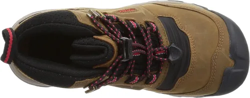 Vista 5 de KEEN Botas de senderismo unisex Ridge Flex de altura media de cuero impermeables para niños