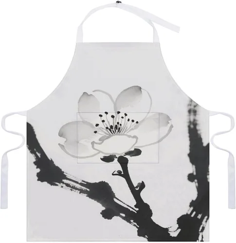 Vista 7 de MUSM Apron for Adults - 27.6 X 31.5 Inch, Heavy-Duty Polyester Aprons with Two Large Pockets, Waterproof Ink-wash Painting Scenery Kitchen Apron for