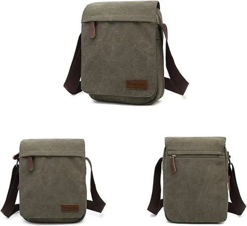 Vista 2 de Sechunk Pequeño bolso de hombro cruzado de lona vintage, Bb_284