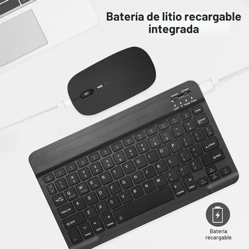 Vista 7 de Teclado Bluetooth Ultradelgado Portátil Mini Inalámbrico Recargable para Apple iPad iPhone Samsung Tablet Teléfono Smartphone iOS Android Windows