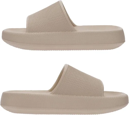 Vista 3 de Joomra - Sandalias acolchadas tipo pantuflas para mujeres y hombres, antideslizantes, de secado rápido, sandalias para baño, con suela gruesa