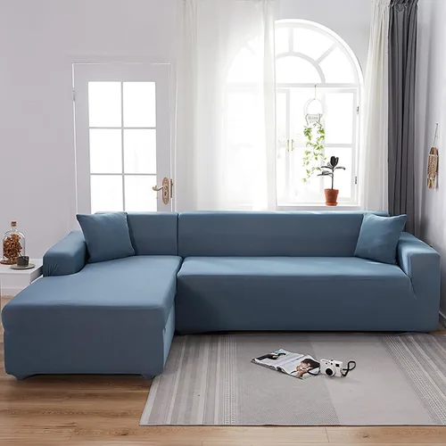 Vista 10 de Konsilsa Funda elástica para sofá en forma de L, funda completa para sofá de 1/2/3/4 plazas, protector de muebles suave, antideslizante, lavable a