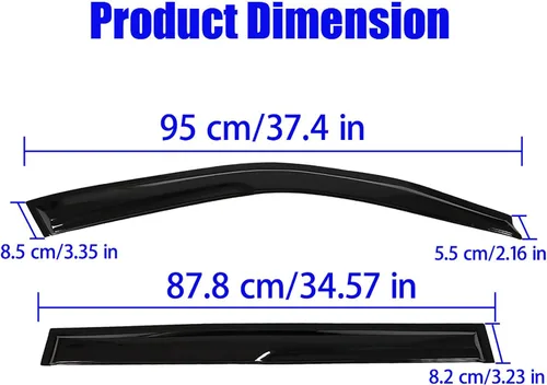 Vista 4 de labwork Deflectores de visera lateral con cinta, protectores de lluvia, protector de lluvia, deflector de repuesto para Toyota Highlander 2001 2002