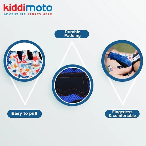 Vista 7 de Kiddimoto Guantes de ciclismo para niños Guantes de bicicleta antideslizantes para niños y niñas Guantes de bicicleta de montaña para niños sin