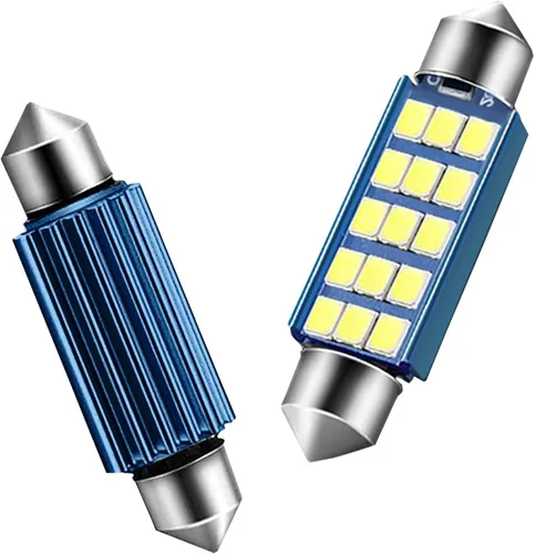 Vista 11 de Pack-2 focos LED extremadamente brillantes 578, 400 lm, 6500 K, chipsets 2835, 41 mm 42 mm (azul) para luces LED interiores de cúpula, mapa, puerta