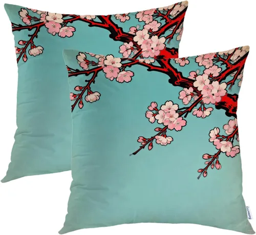 Vista 29 de Batmerry Fundas de almohada decorativas con estampado digital de hojas verdes y gatos negros con estampado digital para sofá, cama, cremallera