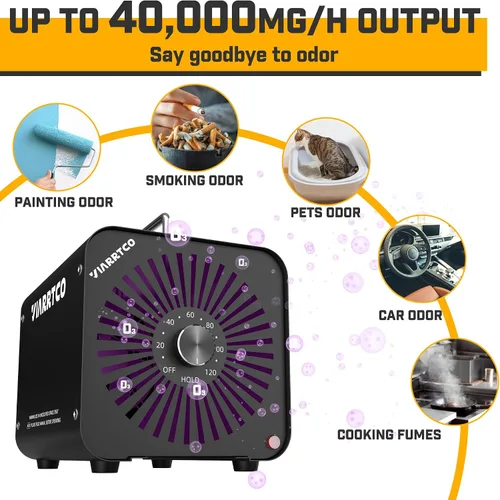 Vista 2 de Generador de máquina de ozono 40,000 mg/h 8000 pies cuadrados Eliminación de olores de máquina de ozono para el hogar y el automóvil