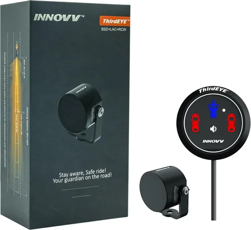 Vista 10 de INNOVV ThirdEYE - Sistema de punto ciego para motocicleta con alerta de voz e indicadores, sistema de asistente de moto impermeable, detecta