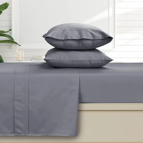 Vista 15 de Tribeca Living Juego de sábanas y fundas de almohada de satén de algodón egipcio suave, bolsillo profundo, 500 hilos, ropa de cama de lujo de 4 Beige