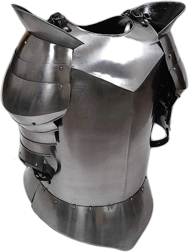 Vista 3 de IOTC Medieval Times - Pechera de acero, talla única, cromada, Cromado