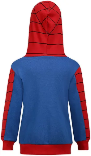 Vista 7 de Marvel Avengers Capitán América y Spiderman - Sudadera con capucha y cremallera para niños pequeños - Azul marinorojoblanco