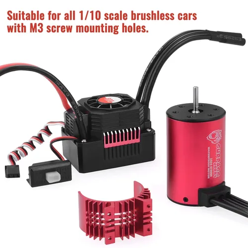 Vista 9 de Surpass Hobby 3660 4200KV Motor 60A ESC Combo para camiones RC 1/10