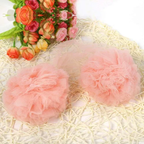 Vista 4 de Bola de red para bebés, bolas de flores colgantes para cama, accesorios para cuna, decoración colgante de pared (rosa)