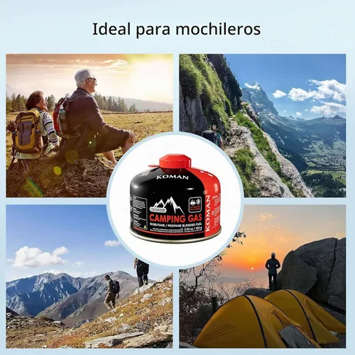Vista 7 de KOMAN Recipiente de combustible de isobutano de 3.53 onzas (3.53 onzas), estufa de campamento, mezcla de butano, mezcla de propano y combustible