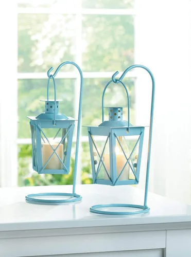 Vista 7 de Zings & Thingz 57072501 - Farol de vela azul cielo, sin