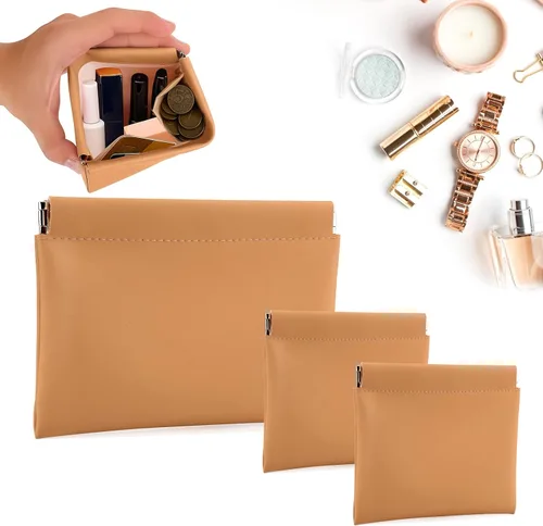 Vista 10 de BUSOHA Pequeña bolsa de maquillaje para bolso, mini bolsas de cosméticos portátiles para mujeres, monedero, lápiz labial, organizador de accesorios