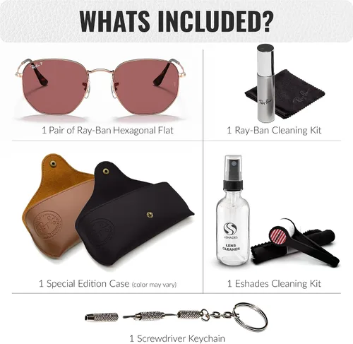 Vista 58 de Ray-Ban RB3548N Lentes planas hexagonales, gafas de sol cuadradas y redondas con kit oficial de gafas