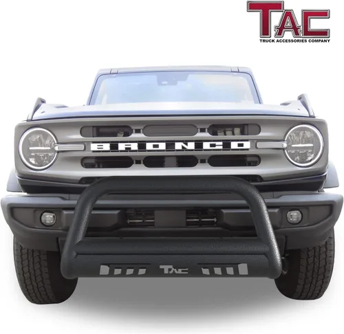 Vista 2 de TAC Barra de Defensa 3" Textura Negra Compatible con Ford Bronco SUV 2021-2025, Parachoques Delantero, Protector de Parrilla, Protector de Cepillo