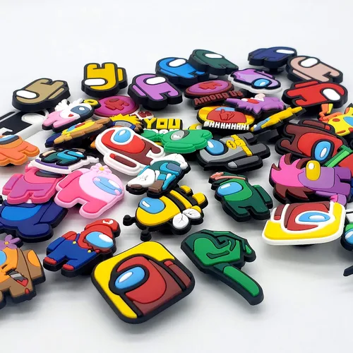 Vista 9 de JunxinGYL 42 piezas de dijes para zapatos, pulsera con agujeros, accesorios para niños, niñas, adolescentes y adultos, recuerdos de fiesta de Among