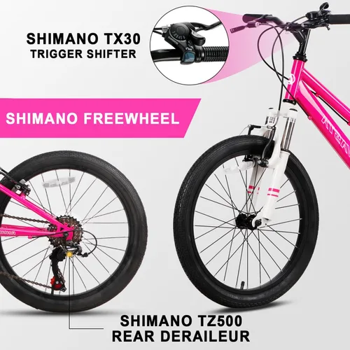 Vista 2 de AVASTA Govet - Bicicleta de montaña para niños de 6 a 12 años de edad, con horquilla de suspensión, transmisión de 6 velocidades, varios