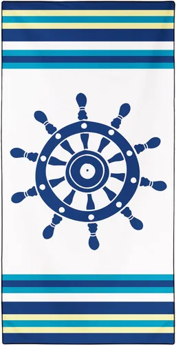 Vista 14 de Nautical Anchor - Toalla de playa extra grande, diseño de rayas blancas y azules, de secado rápido, absorbente, sin arena, suave, ligera, accesorios