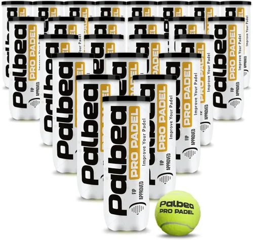 Vista 8 de Palbea PRO Padel Balls. 6/12/24 Tubes of 3 Padel Tennis Balls FIP Approved. Paddle Balls Made of HV Felt for Training and Tournament. Suitable for
