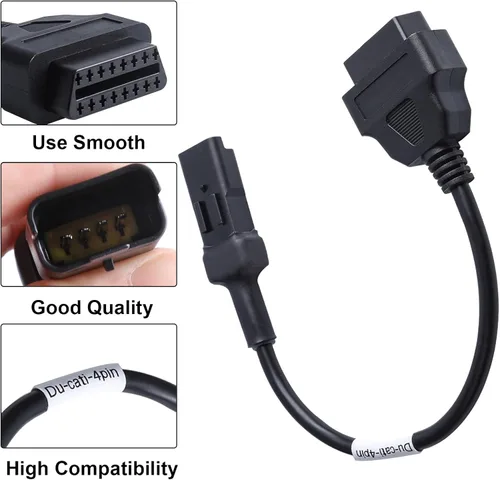 Vista 3 de Cable adaptador de 4 pines a 16 pines macho a OBD2 hembra diagnóstico de fallas de motor OBD2 y detector se adapta a Du-ca-ti Dduu-CAA-ttii Motorcy