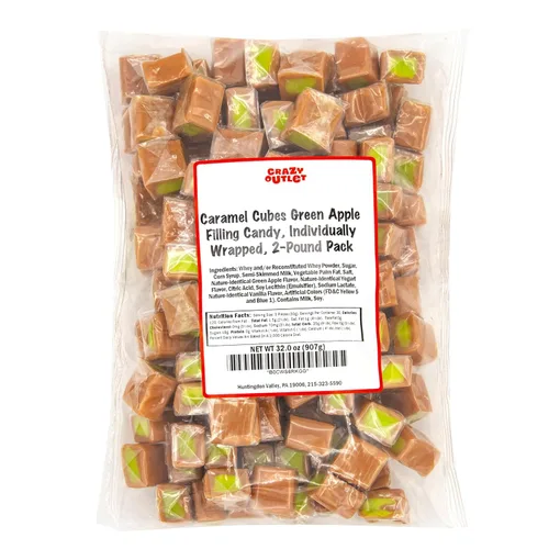 Vista 7 de Caramel Candy, Apple Filling, Caramels Individually Wrapped - 2 Lb Pack