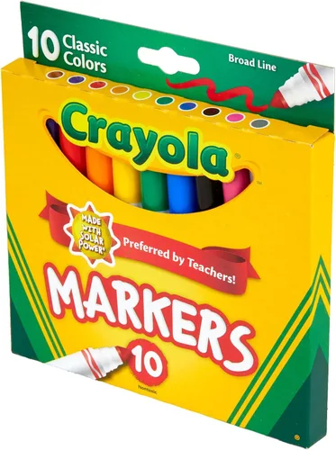 Vista 6 de Crayola 10 unidades. Marcadores trazo ancho originales, clásicos, 1, Variados