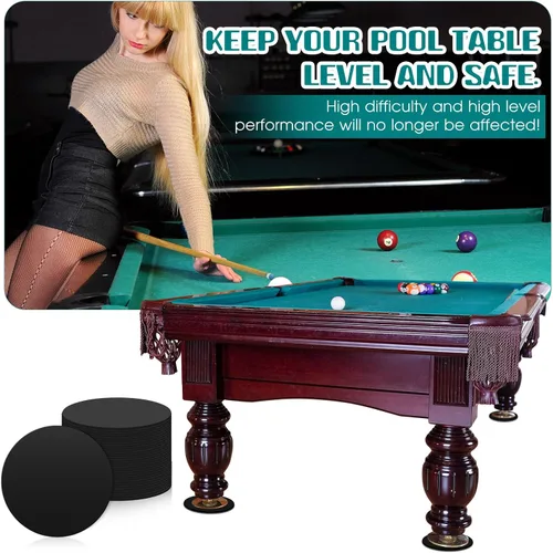 Vista 7 de Haull 30 unidades de almohadillas niveladoras de goma para mesa de billar de 3 pulgadas de diámetro, almohadillas niveladoras de mesa de billar