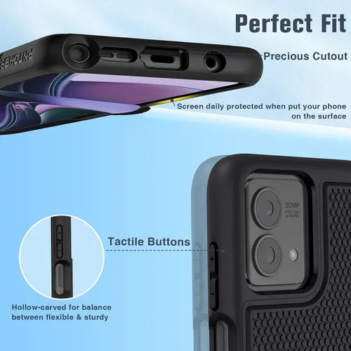 Vista 7 de FNTCASE Funda para Motorola Moto G-Stylus-5G-2023: funda protectora de doble capa a prueba de golpes Parte trasera texturizada antideslizante