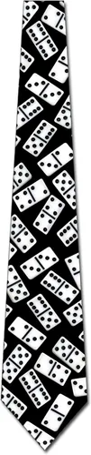 Vista 4 de Three Rooker Corbatas de juego y diversión para hombre Dominoes Ties, Negro