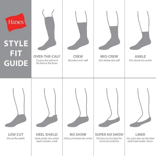 Vista 3 de Hanes Calcetines acolchados Max para hombre, absorben la humedad con control de olores, paquete múltiple