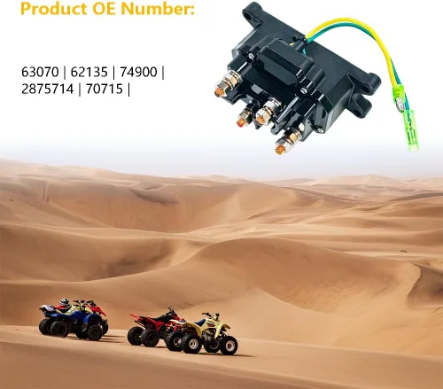 Vista 5 de Relé Contactor de Solenoide de Cabrestante 12V 250A Interruptor de Balancín de Pulgar 1500-5000LBS con 6 Tapas de Protección Compatible