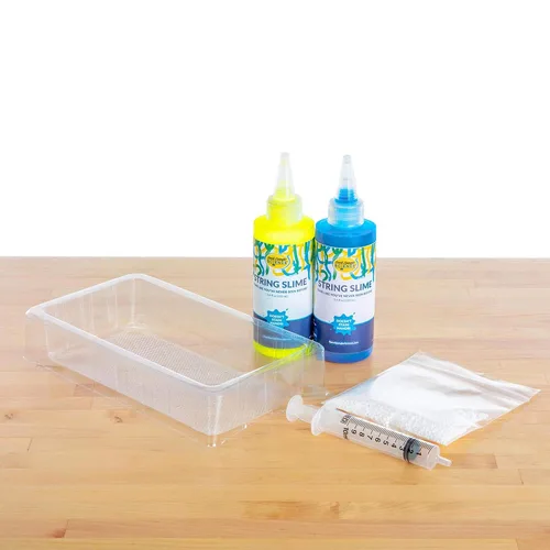 Vista 2 de Steve Spangler Science Kit de iniciación de slime de cuerda, incluye azul y amarillo (3.4 onzas cada uno) - Kit de experimentos científicos de slime