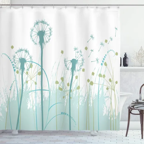 Vista 41 de Ambesonne Decor Collection cortina para regadera de baño de poliéster