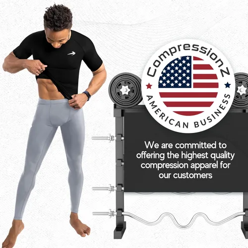 Vista 5 de CompressionZ - Pantalones de compresión para hombre, leggings de correr para hombre, leggings deportivos.