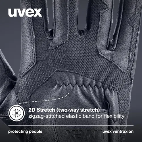 Vista 2 de Uvex Guantes de equitación elásticos y transpirables (occidental/inglés) para mujeres y hombres, ventraxion