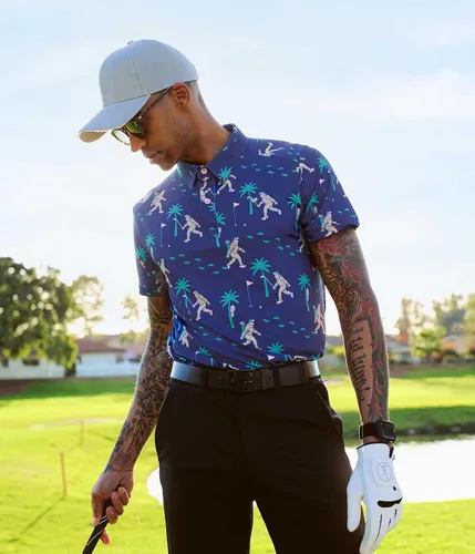 Vista 6 de Tipsy Elves Camisas de golf para hombre - Polo de golf de alto rendimiento para hombre