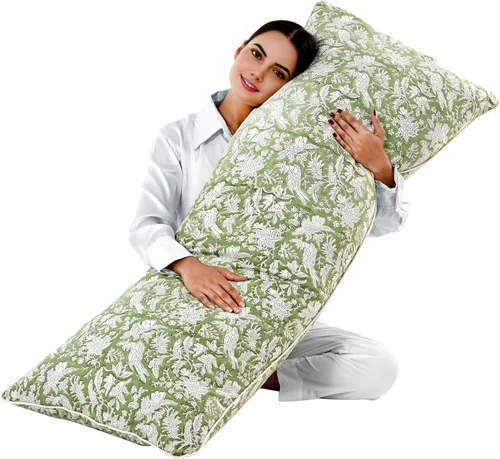 Vista 16 de CPC Funda de Cojín Verde Ágata 100% Algodón con Estampado en Bloque 12x20 pulgadas, Funda de Almohada Floral Boho Hecha a Mano, Ropa de Cama
