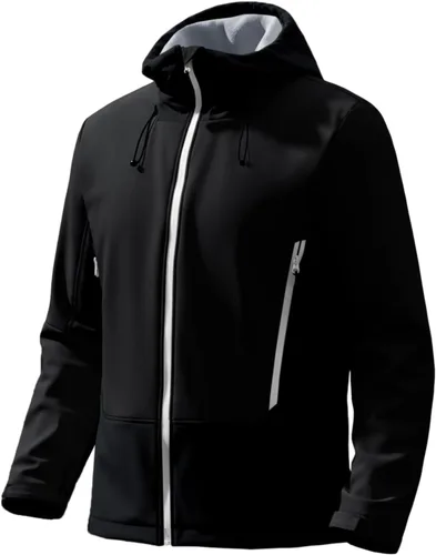 Vista 10 de Runcati Chaqueta Softshell para hombre, con forro polar, rompevientos, bloque de color, impermeable, con capucha, para senderismo