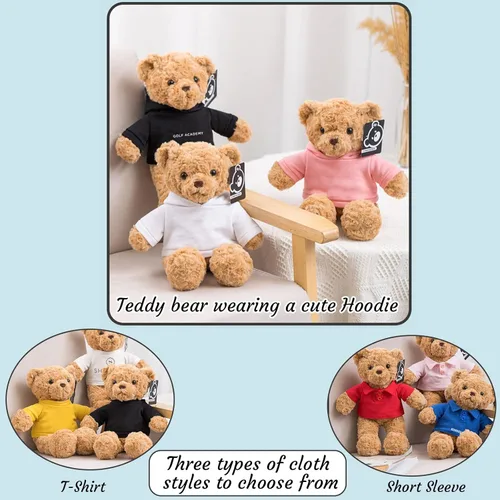Vista 3 de Oso de Peluche Personalizado, Animal de Peluche, Juguetes de Oso de Peluche con Texto Personalizado + Imagen como Regalos Personalizados